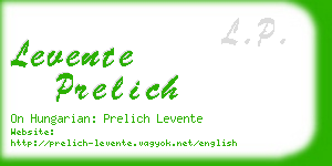 levente prelich business card
